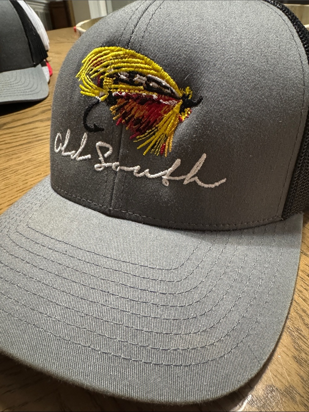 Old South Embroidered Fishing Fly Trucker Hat